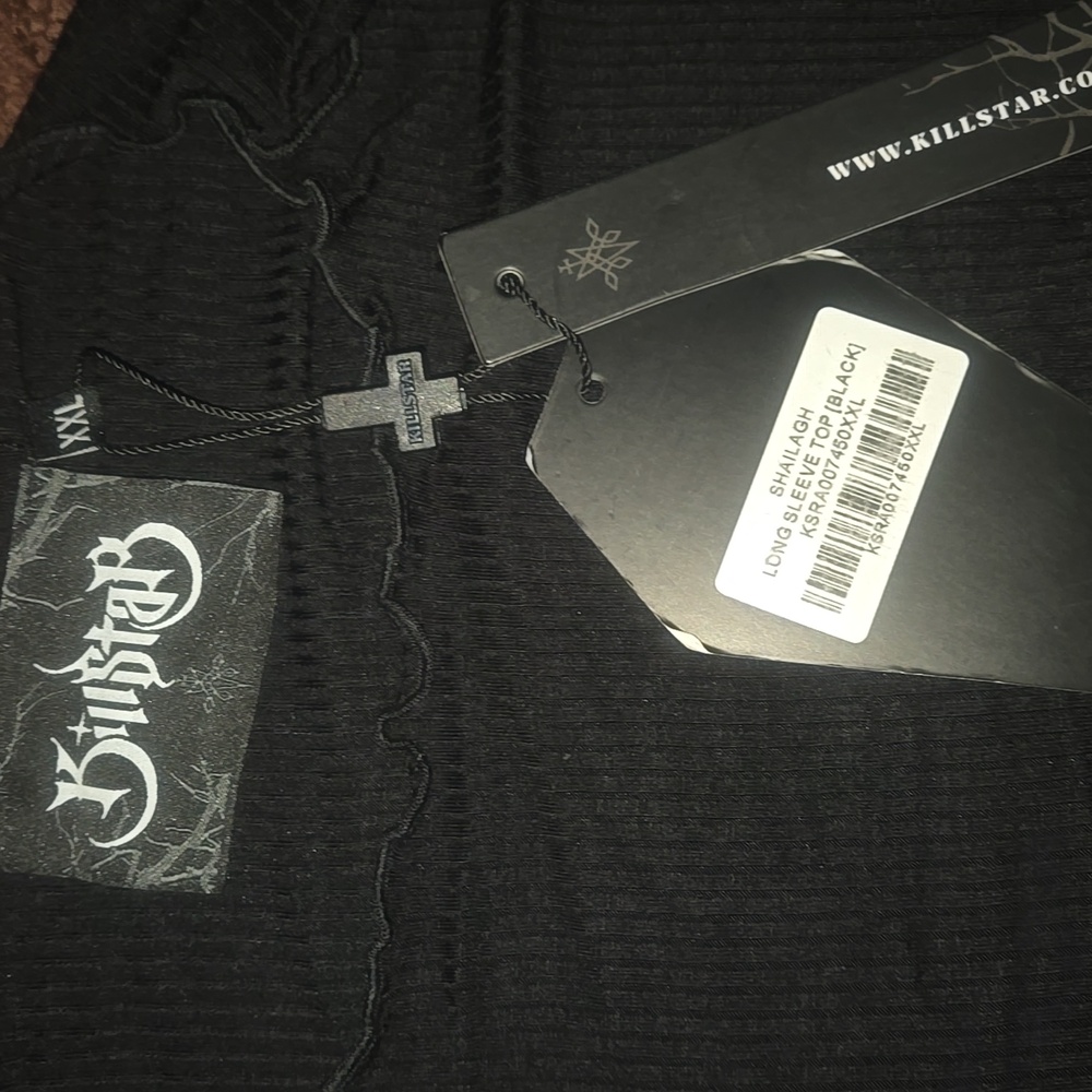 BN Killstar Black Lace-Up Long Sleeve  Crop Top - Picture 3 of 3